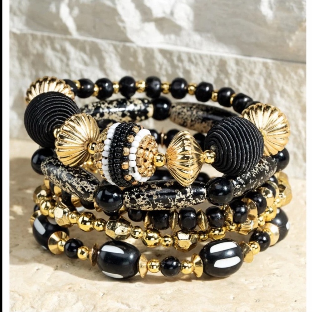 New Beautiful Boho Mixed Beads Bracelet Set - Picture 2 of 5